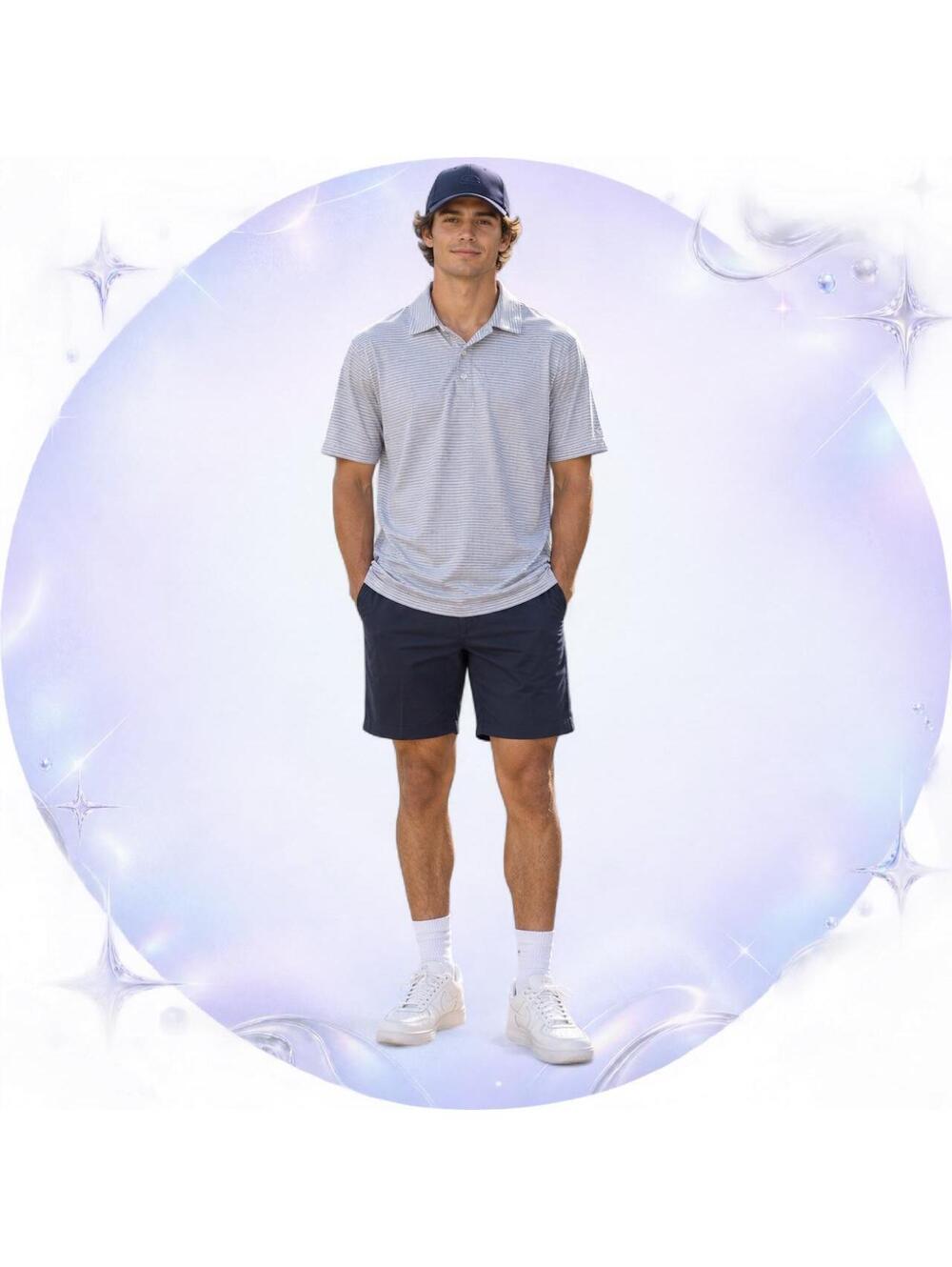 Champion Duo Dry Striped Performance Golf Polo – Men’s M